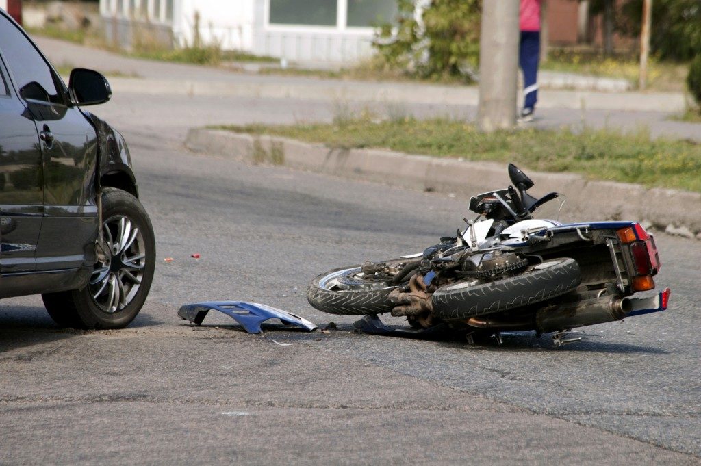 Motrorcycle that collided with a car