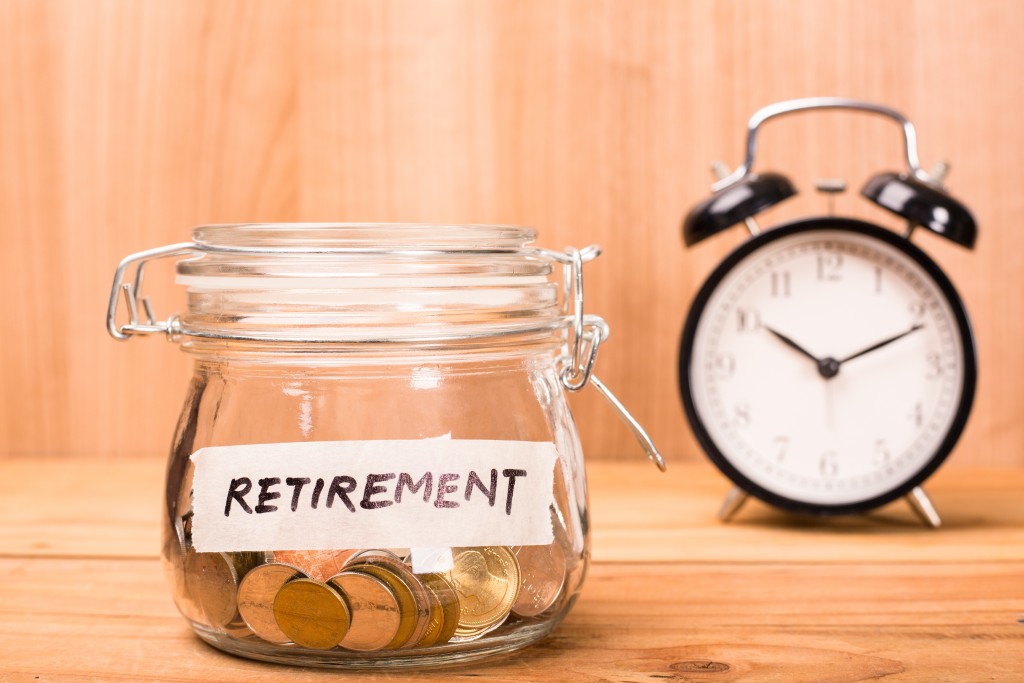 retirement funds in a glass jar
